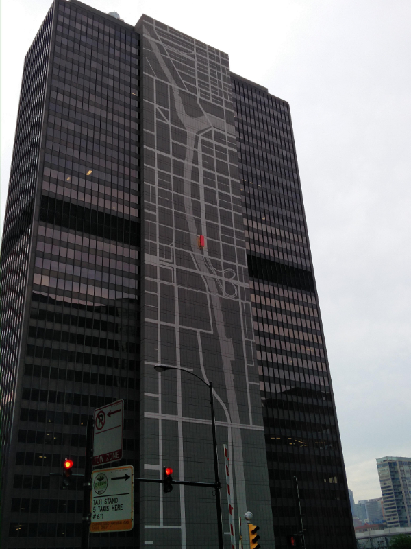 “This building has a map of its location on the side.”