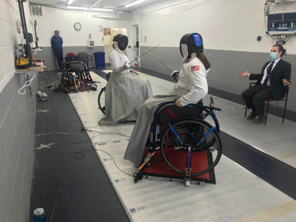 “My able bodied wife found herself in a fencing tournament with a wheelchair restricted opponent.”