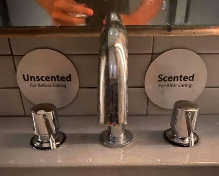 "The restaurant bathroom has hand soap for before you eat and after you eat."