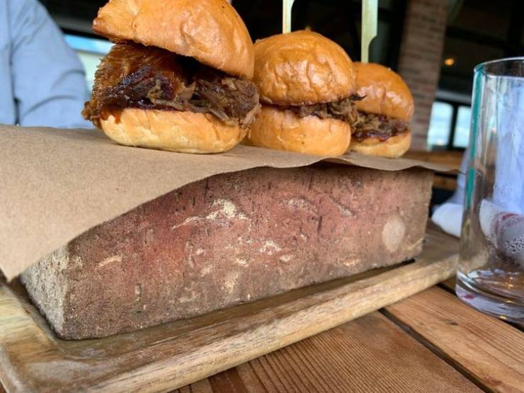 “BBQ sliders on a Brick. One of the worst servings I’ve seen.”