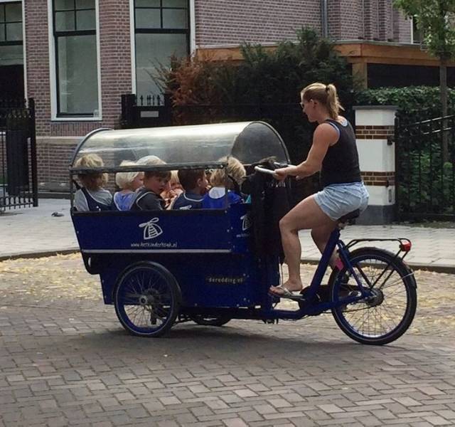 “A school bus in Amsterdam”