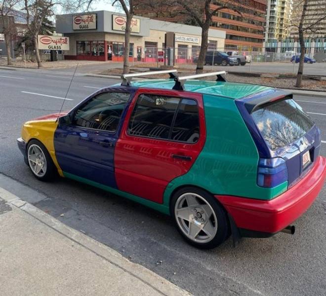 “This Volkswagen Golf ‘Harlequin’ I spotted today.”