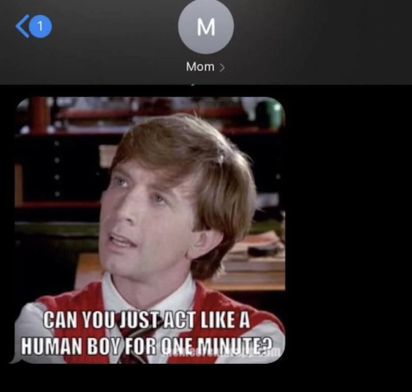 savage parents - clifford martin short gif - 1 M Mom > Can You Just Act A Human Boy For One Minute