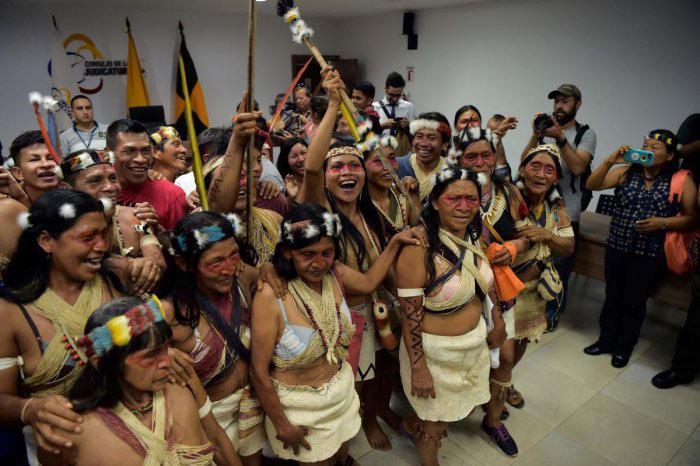 Amazonian tribe wins lawsuit agains big oil company and stops them from destroying millions of trees and acres in rain forests