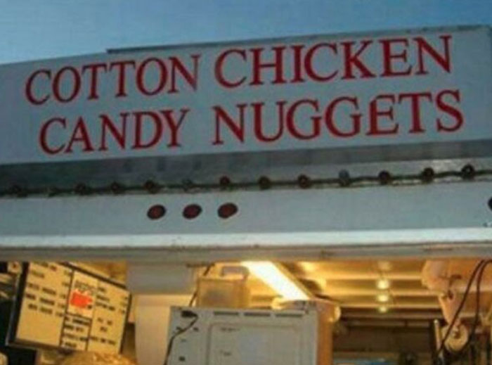 funny signs- bank of san antonio - Cotton Chicken Candy Nuggets