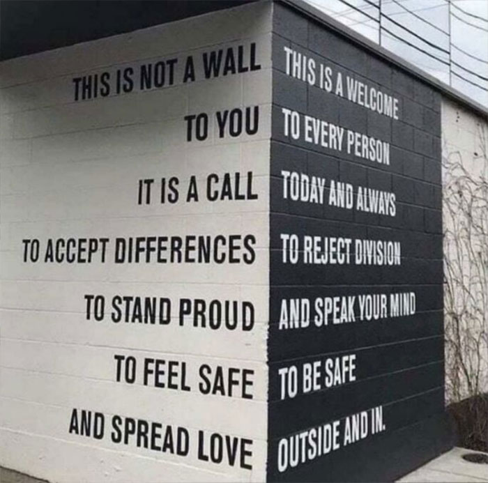 funny signs- nike stand up speak up - This Is Not A Wall This Is A Welcome To You To Every Persom It Is A Call Today And Always To Accept Differences To Reject Division To Stand Proud And Speak Your Mind To Feel Safe To Be Safe And Spread Love Outside And