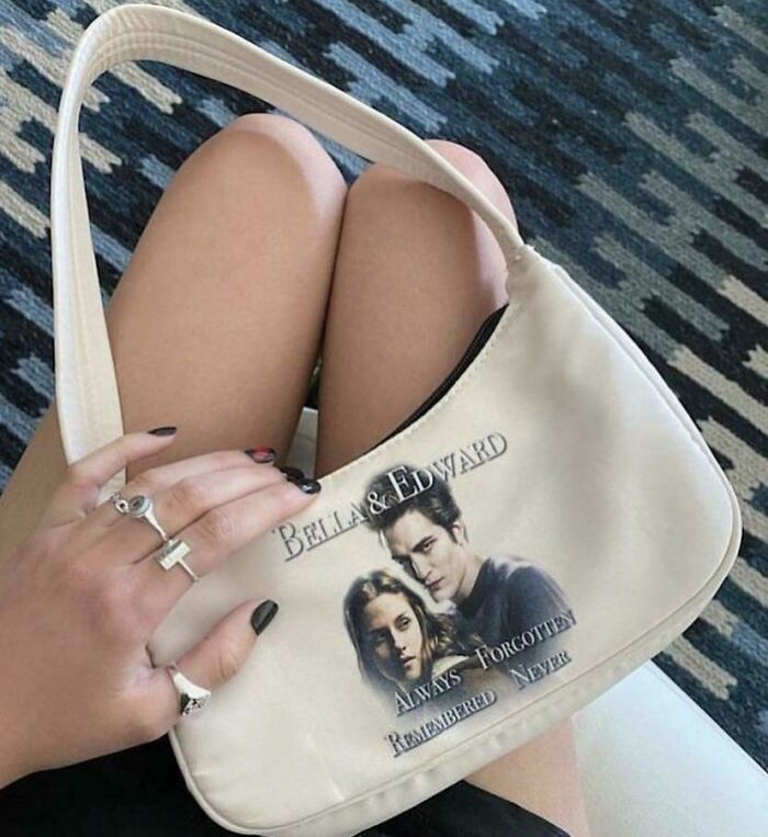funny signs- olivia rodrigo twilight purse - Bella & Edward Always Forgotten Remembered Never