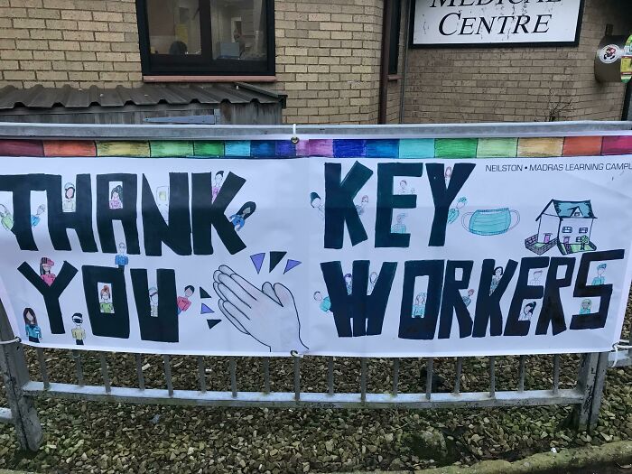 funny signs- banner - 1 Centre Sn Neilston Madras Learning Campl Thank Key Yov Workers