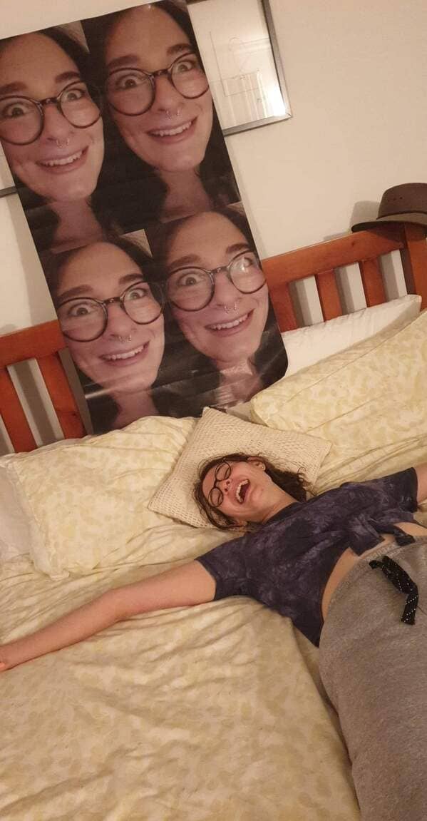 “I ordered wrapping paper online, there was a mistake and now I have a massive poster of my face, I’m not even mad.”