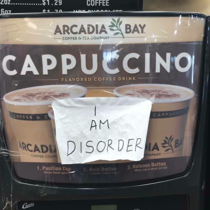 dairy product - $1.29 Coffee hoz za Arcadia Bay Coffee G Tua Company Cappuccino Flavored Coffee Drink Soffee & C Cappucci Am Arcadi Disorderaba Ompany 1. Position Cup 2. Hold Button 3. Release Button When cup is about 38 tall Below flavorspor