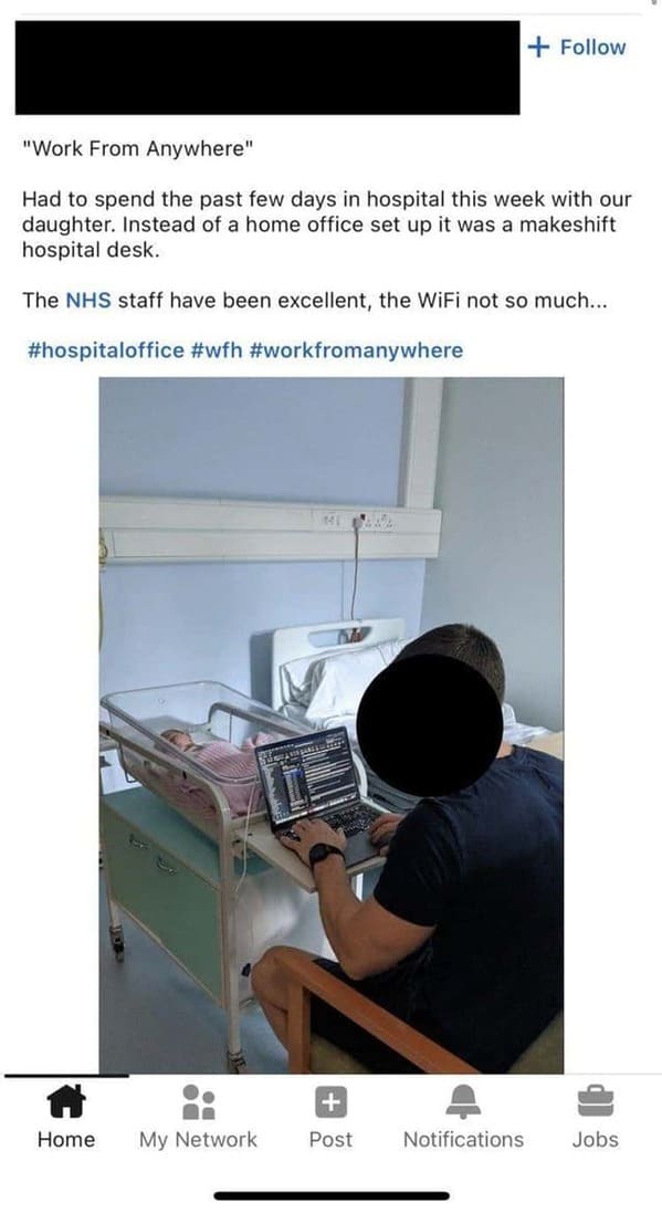 engineering - "Work From Anywhere" Had to spend the past few days in hospital this week with our daughter. Instead of a home office set up it was a makeshift hospital desk. The Nhs staff have been excellent, the WiFi not so much... Sale of Home My Network