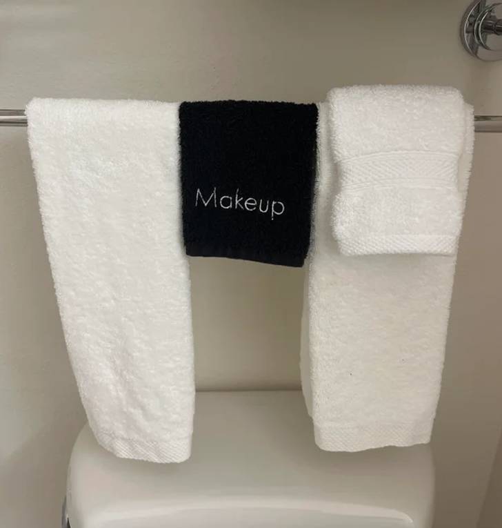 “My parents’ hotel room has a dark towel specifically for removing makeup.”