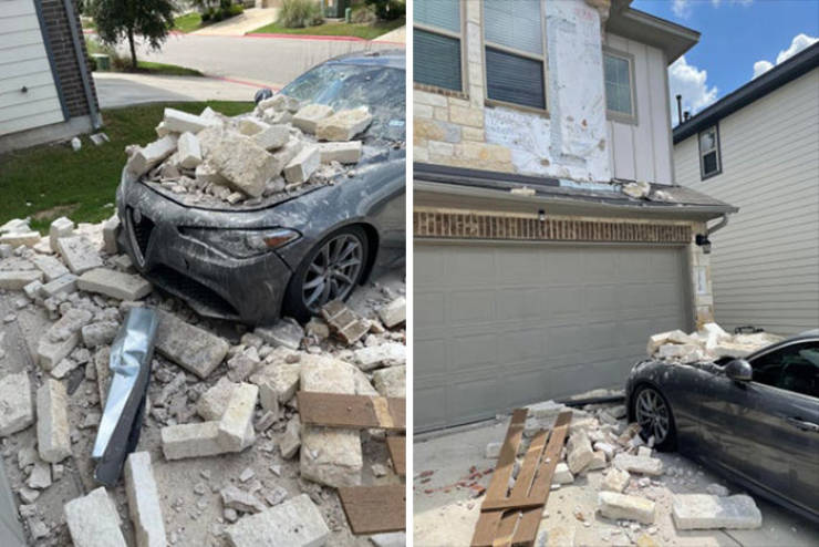 home disasters - unlucky people - luxury vehicle