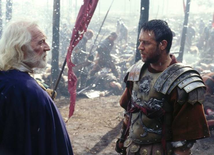 Russell Crowe had a tough time during the shooting of this movie. He sustained several injuries, like breaking a foot bone, popping some bicep tendons out of their sockets, and cracking a hip bone, to mention just a few. Also, he needed stitches in his face after the opening battle scene was shot. Something we can see clearly in the movie.

However, Gladiator won a special place in his heart, as his favorite American movie. Maybe because he put so much of himself into it. One example is his character, Maximus’, description of his home, which is an actual description of Russel’s own home in Australia.