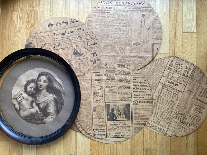 “This picture from my grandmother’s house is backed with newspaper pages from 1916.”