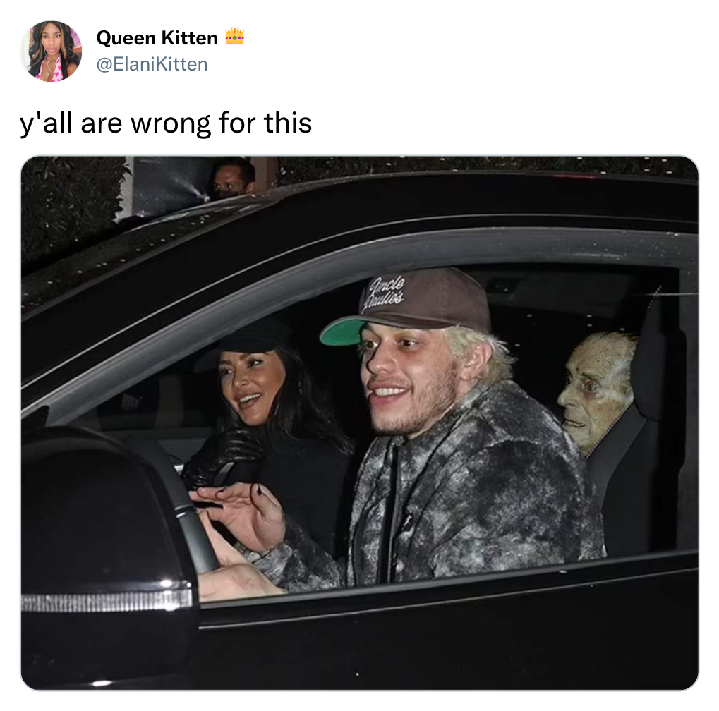 funny tweets -- kim kardashian pete davidson - ... Queen Kitten y'all are wrong for this