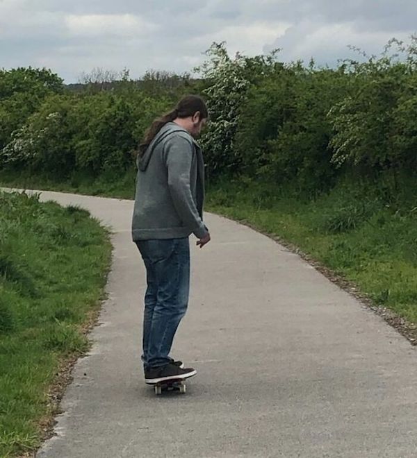 My soon-to-be husband back on a skateboard for the first time since he destroyed his foot a year ago. It’s been a long journey but he made it. So proud.