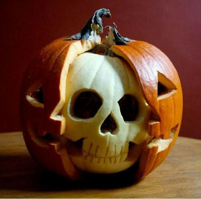 real life inception - skull pumpkin