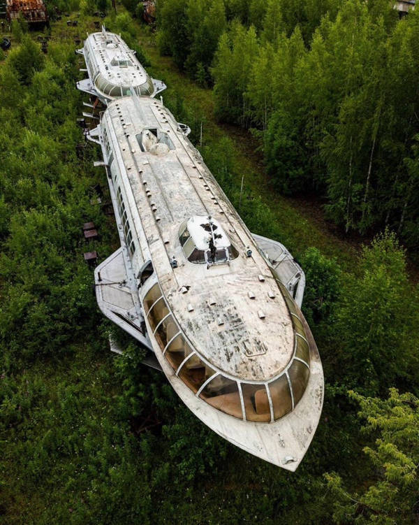 "For more than 20 years, these handsome ships have been standing and slowly decaying under the influence of time. The only water they see is rain falling from the sky."