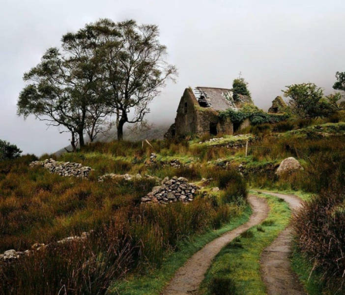 "An abandoned cottage in the Black Valley, Kerry, Ireland"