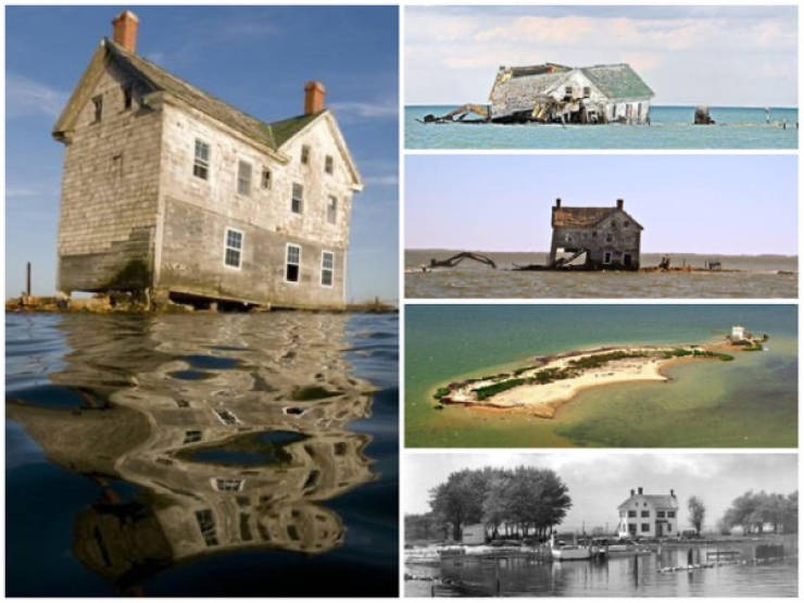 "The last house on historic Holland Island, Chesapeake Bay"