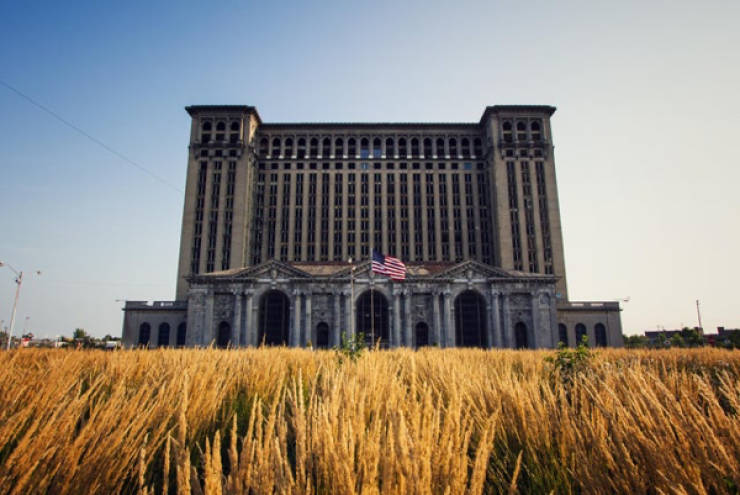 "Detroit’s long abandoned Michigan Central Station before Ford’s renovations began."