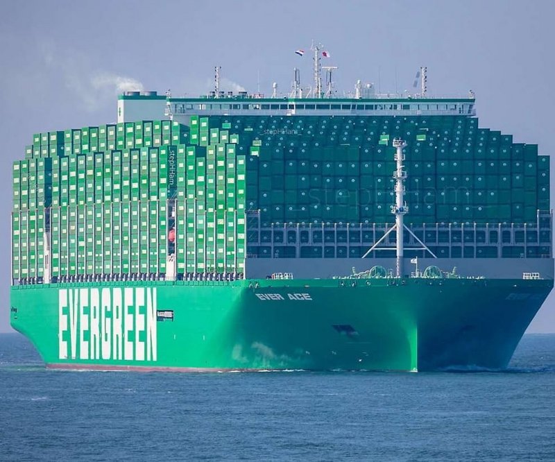 The Evergreen “Ever Ace”, the biggest container ship in the world