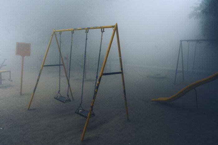playground in mist