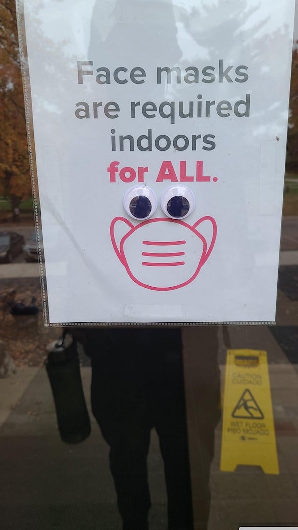 funny vandalism - poster - Face masks are required indoors for All. 1. Werdo So