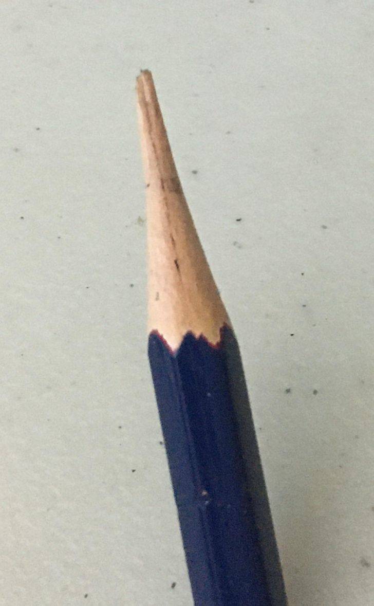 “I just sharpened this pencil and got a sharp piece of wood instead of something to write with.”