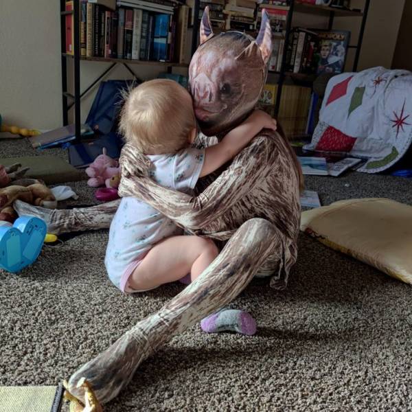 “My daughter’s bat morph suit”