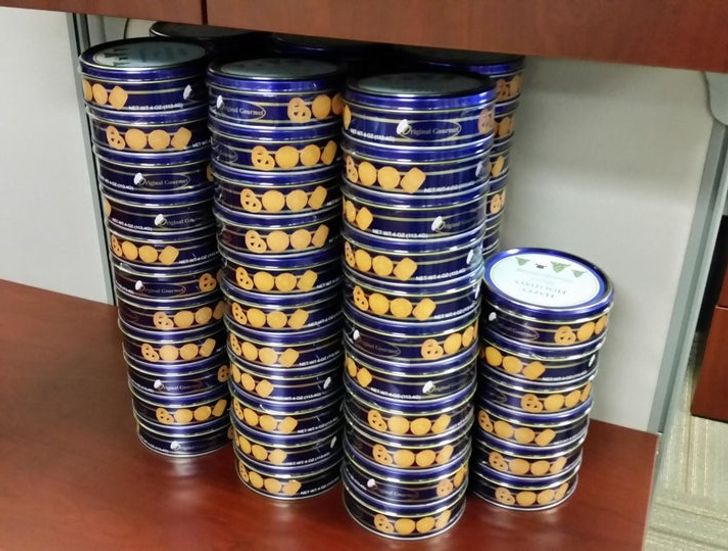 “Apparently, my company’s giving out sewing kits for Christmas.”