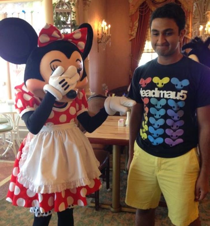 “My friend went to Disneyland wearing the wrong shirt.”
