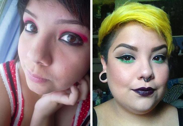 Makeup progression, age 15 vs now (22)