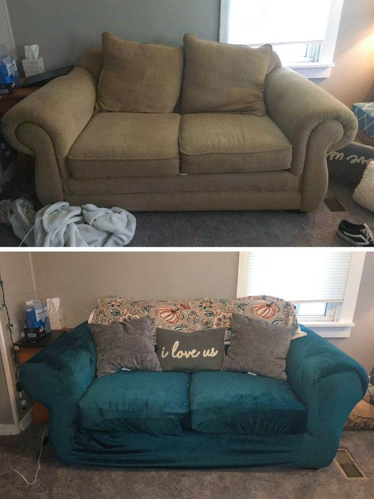 “This very comfy loveseat was donated to me after a fire. It didn’t match with my room.”