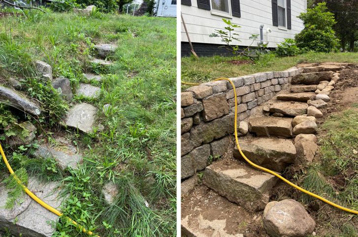 “We cleaned 100-year-old steps near our house.”