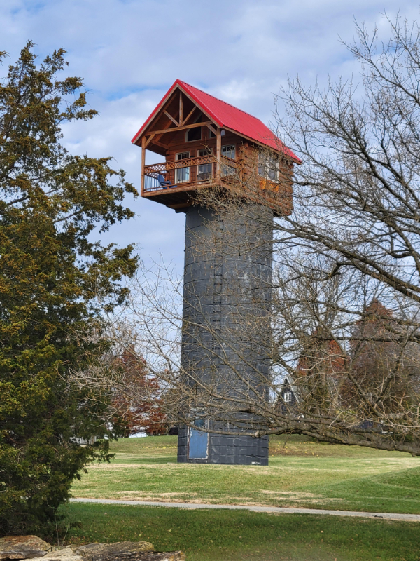 “This cabin on top of a silo. Oldham County, Kentucky.”