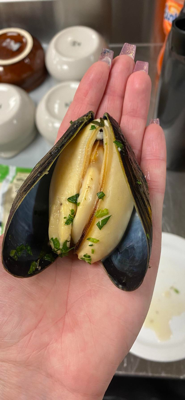 “This insanely large mussel.”