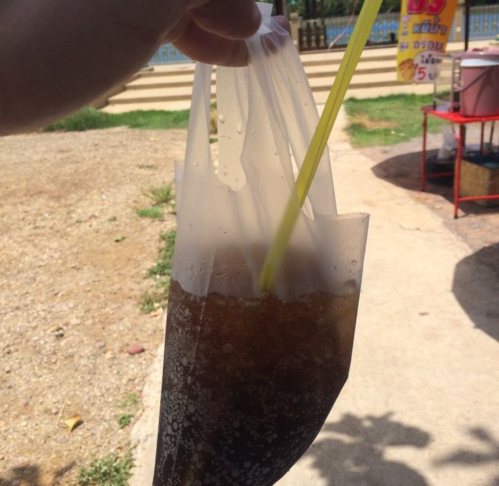 “Turns out in Thailand you can buy Cola in bags.”