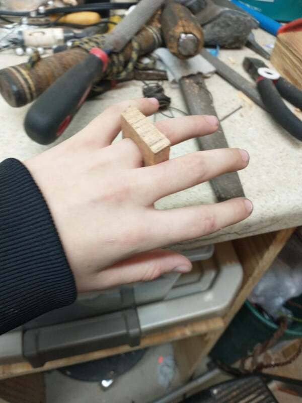 Was woodworking a ring and checked the size. Now it isn’t coming off.