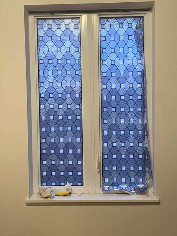 I spent over an hour trying to cover my windows before realizing that the second panel has a slightly different pattern, and that the squares don’t line up.