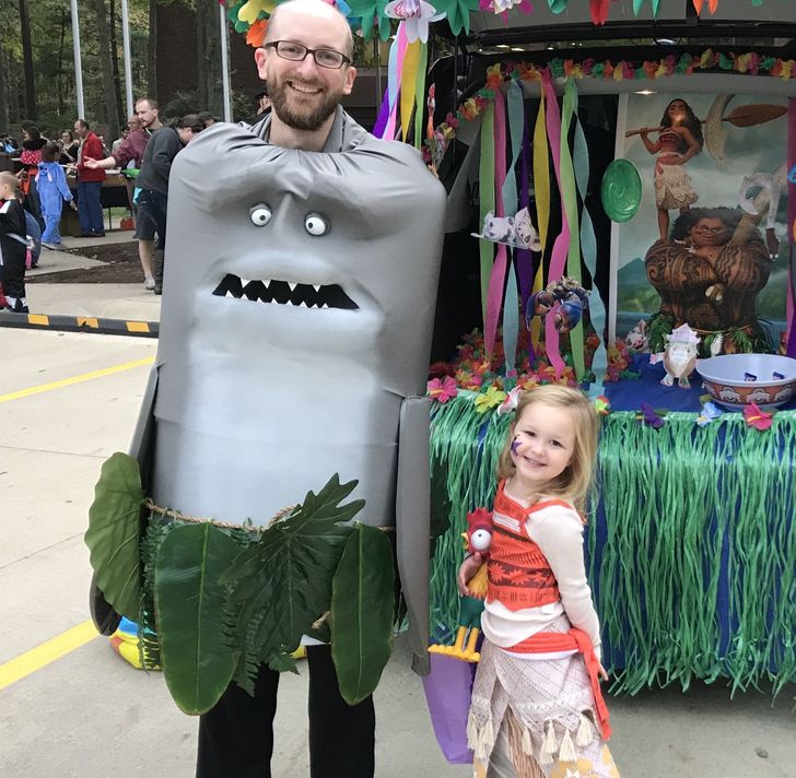 “My daughter asked me to be Maui for Halloween. I’m a skinny white guy, but I’m pleased with my solution.”