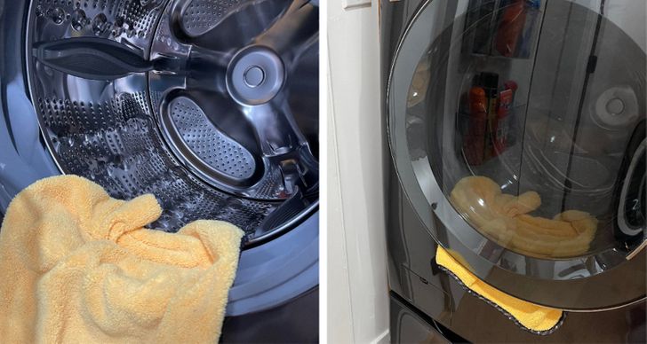 “Avoid washer mildew with a microfiber towel.”