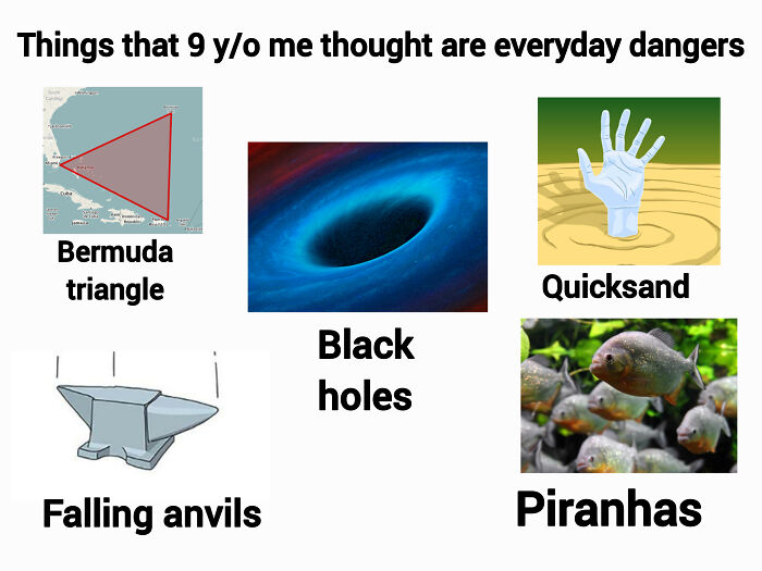starter pack memes  - miami heat crying - Things that 9 yo me thought are everyday dangers Bermuda triangle Quicksand Black holes Falling anvils Piranhas
