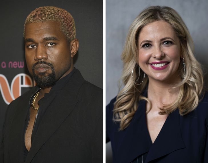 Kanye West and Sarah Michelle Gellar are both 44.