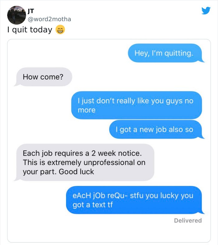 Madlad Quits His Job