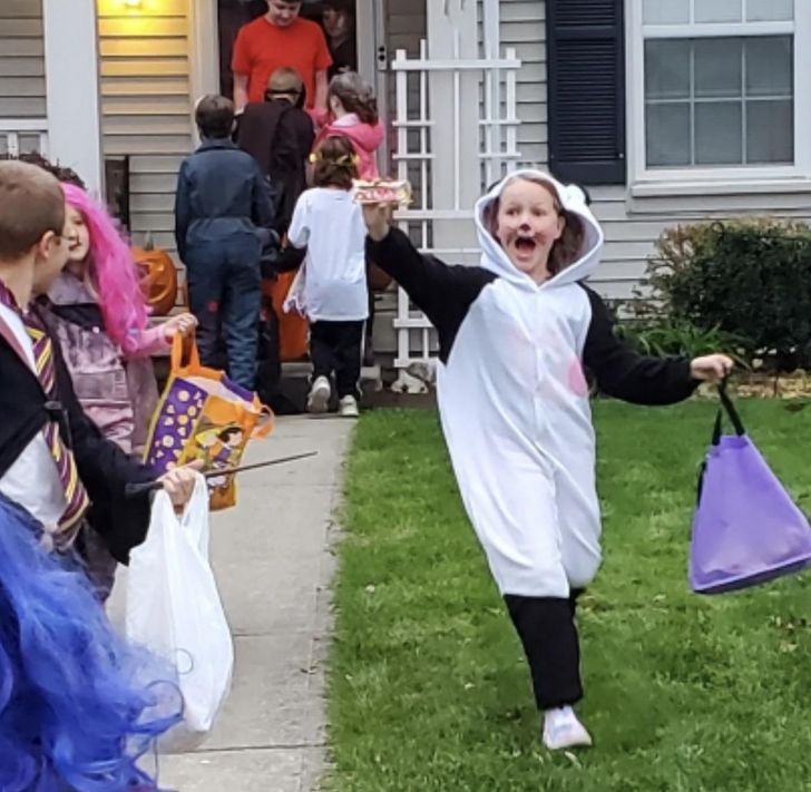 “The joy of being a kid — got a full-size candy bar and you would have thought my daughter won the lottery. Pure elation!”