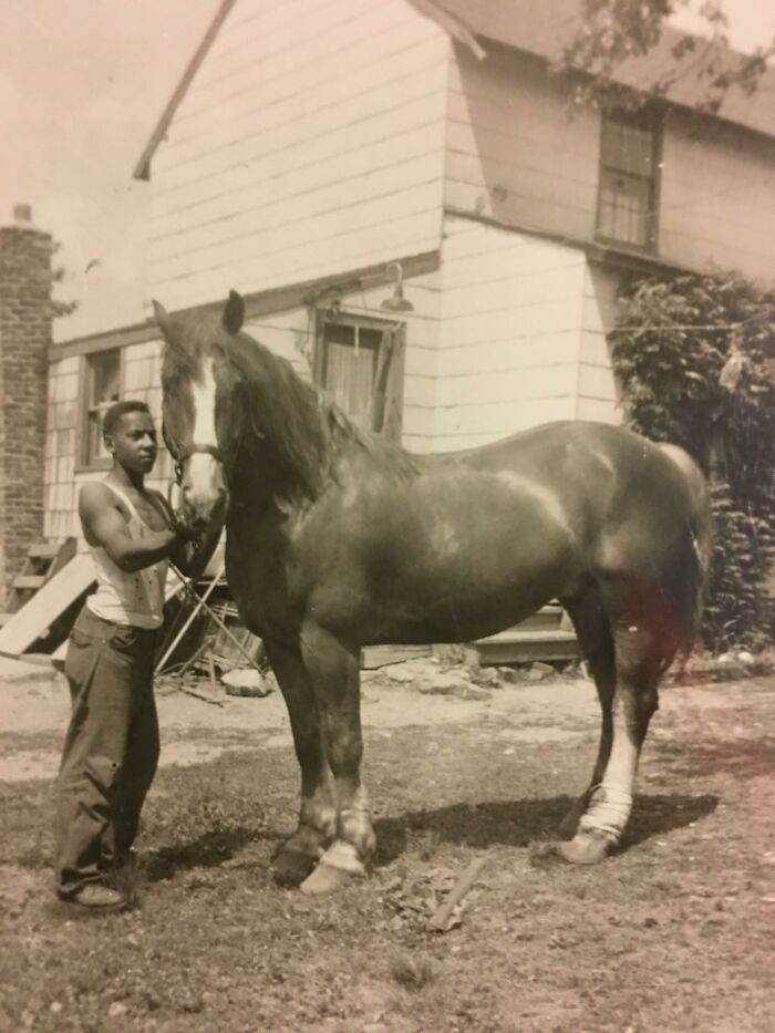 Historical Photos  - Man And His Horse, Ruby. 1940’s