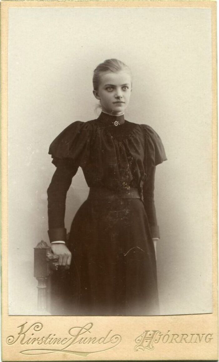 Historical Photos  - Portrait Of A Young Woman From Denmark. Photographed In 1895