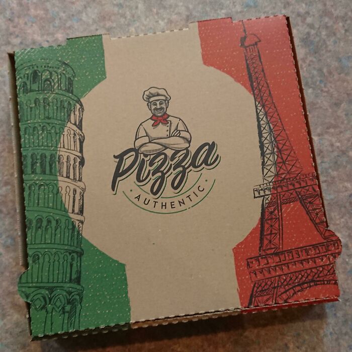 eiffel tower on pizza box